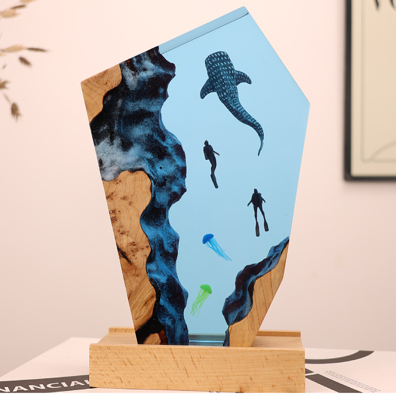 Resin Art Gift For Wedding - Ornamento Luminoso da Scrivania in Resina