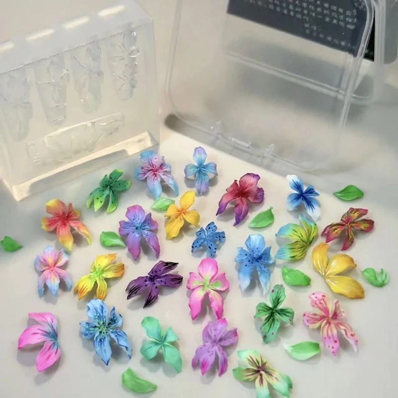 Resin Art Template - Stampo per unghie con fiori 3D
