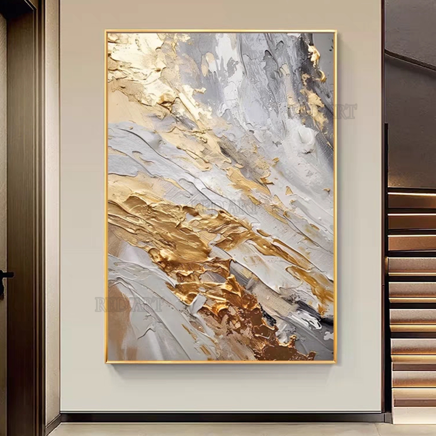 Resin Art On Canvas - Immagine astratta contemporanea di grandi dimensioni