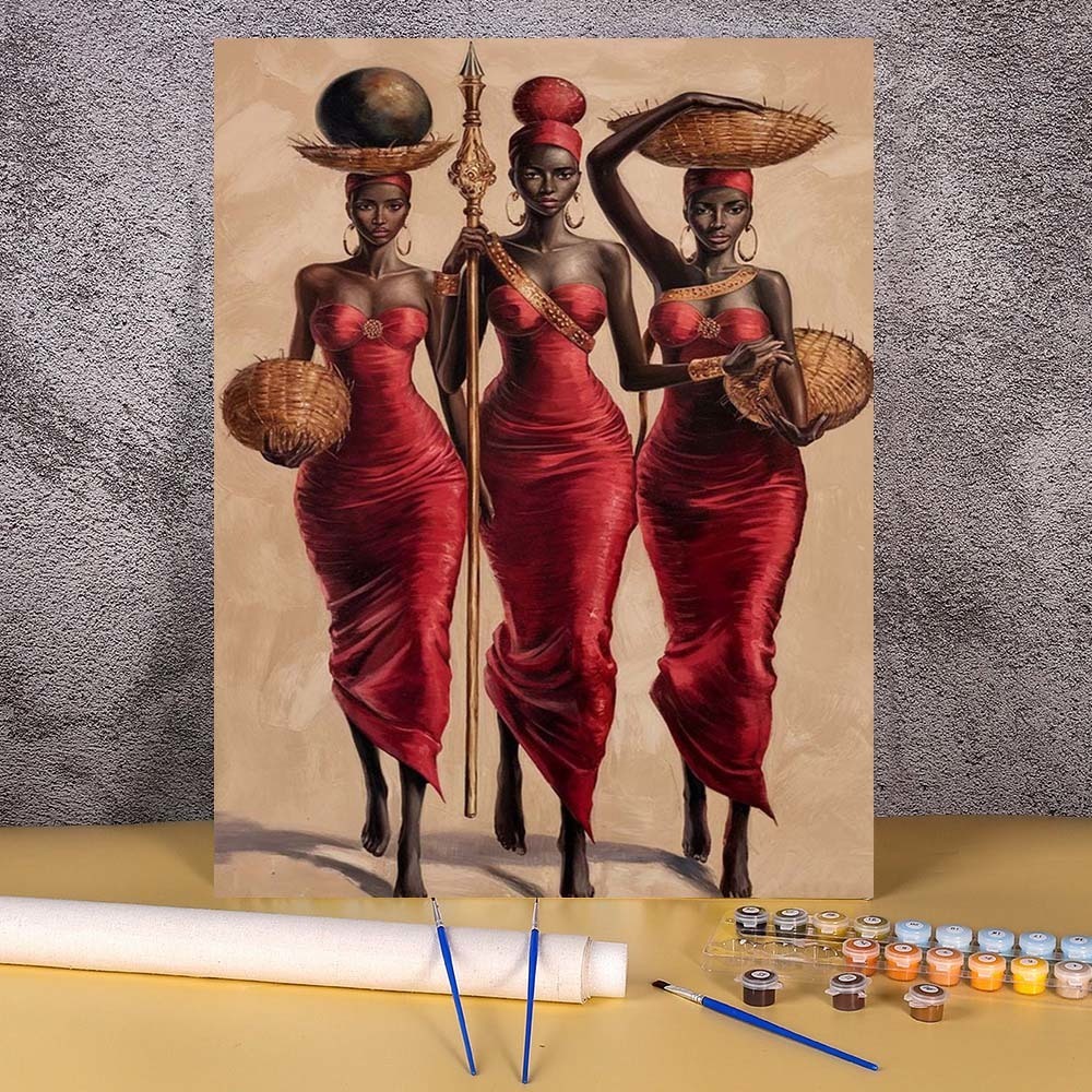 Resin Art On Canvas - Donna africana Dipingi con i numeri