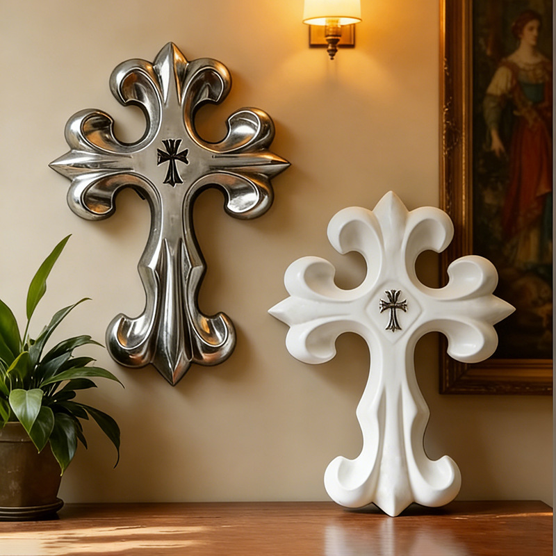 Resin Art Hanging - Decorazione Murale a Croce in Stile