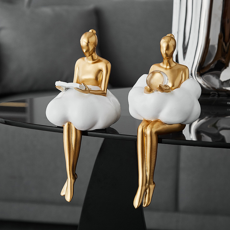 Resin Art Aesthetic - Statua di Ballerina con Nuvole, Arte