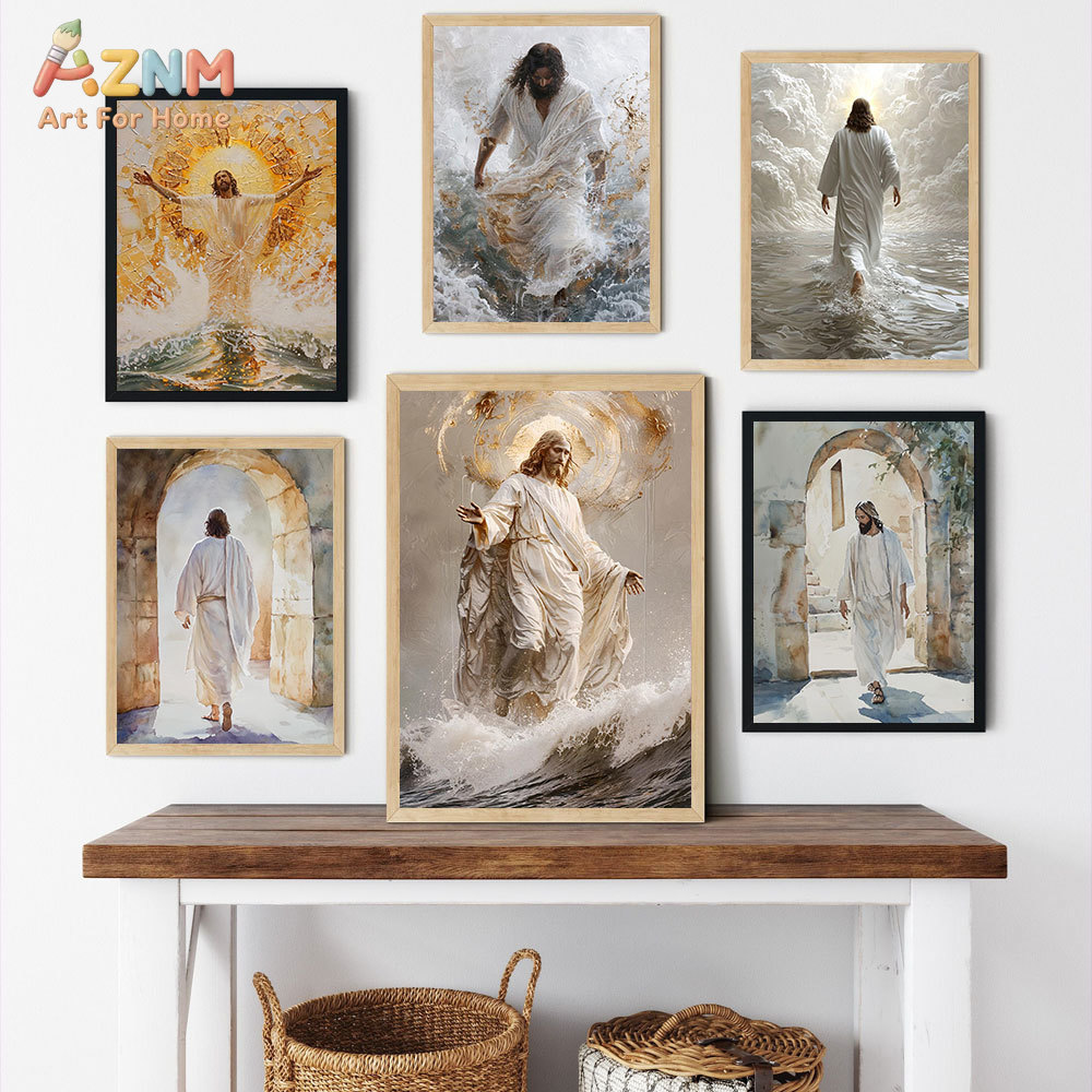 Resin Art On Canvas - Stampa su Tela AZNM di Gesù
