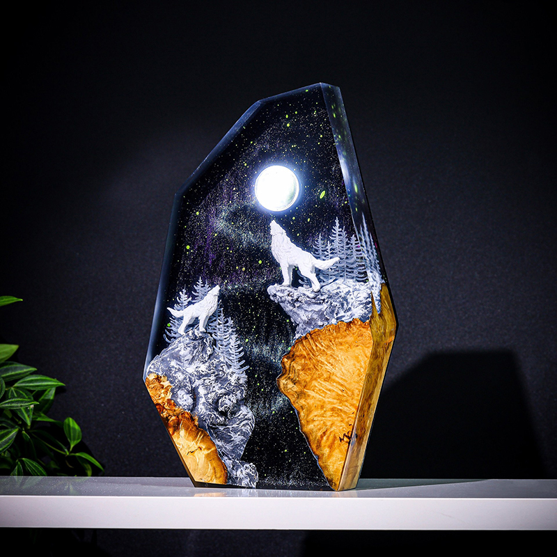 Resin Art Resin - Lampada da Tavolo in Resina a