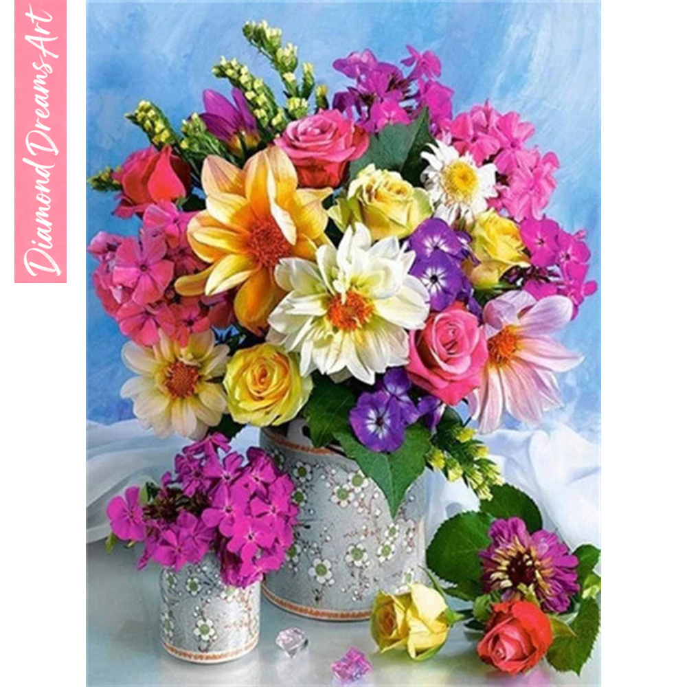 Resin Art Flower - Kit Mosaico Diamantato Completo 5D, Dipinto