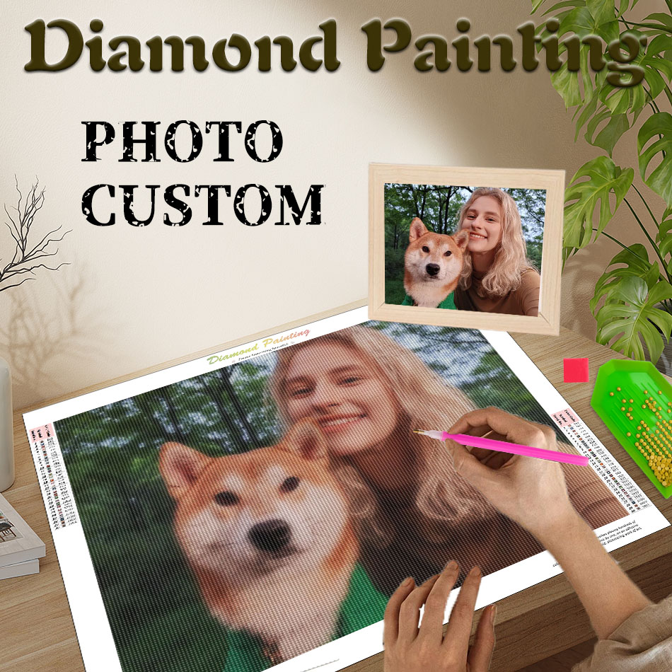 Resin Art Gift For Wedding - Pittura Diamantata Personalizzata con Foto, Arte