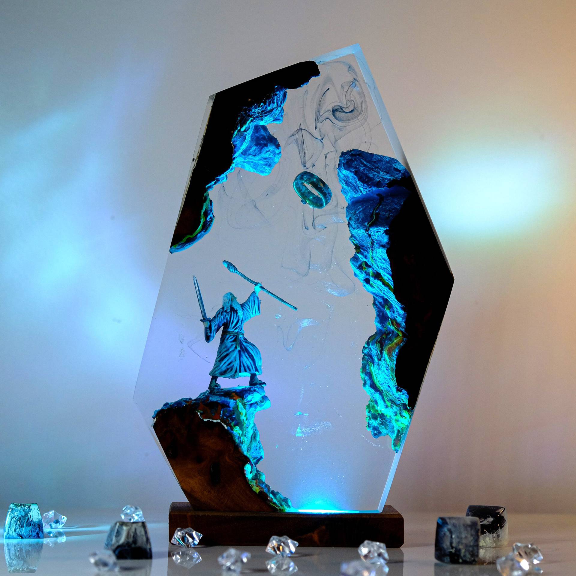 Resin Art Resin - Lampada da Tavolo in Resina con