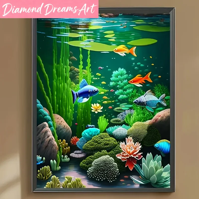 Resin Art Underwater - Dipinto Diamantato Senza Cornice, Mosaico Completo