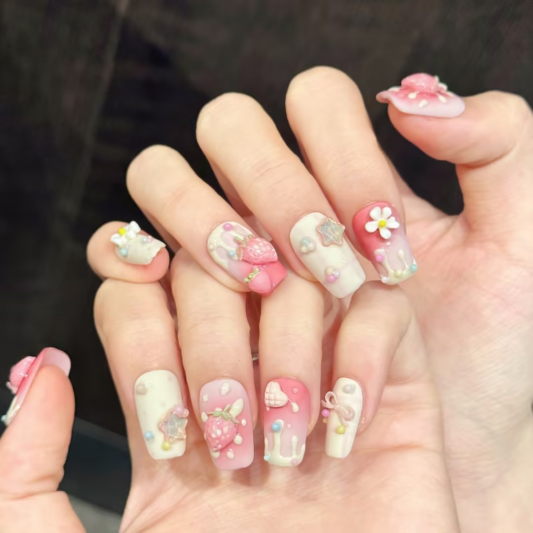 10 pezzi di unghie finte quadr - Resin Art Flower recensione e prezzo