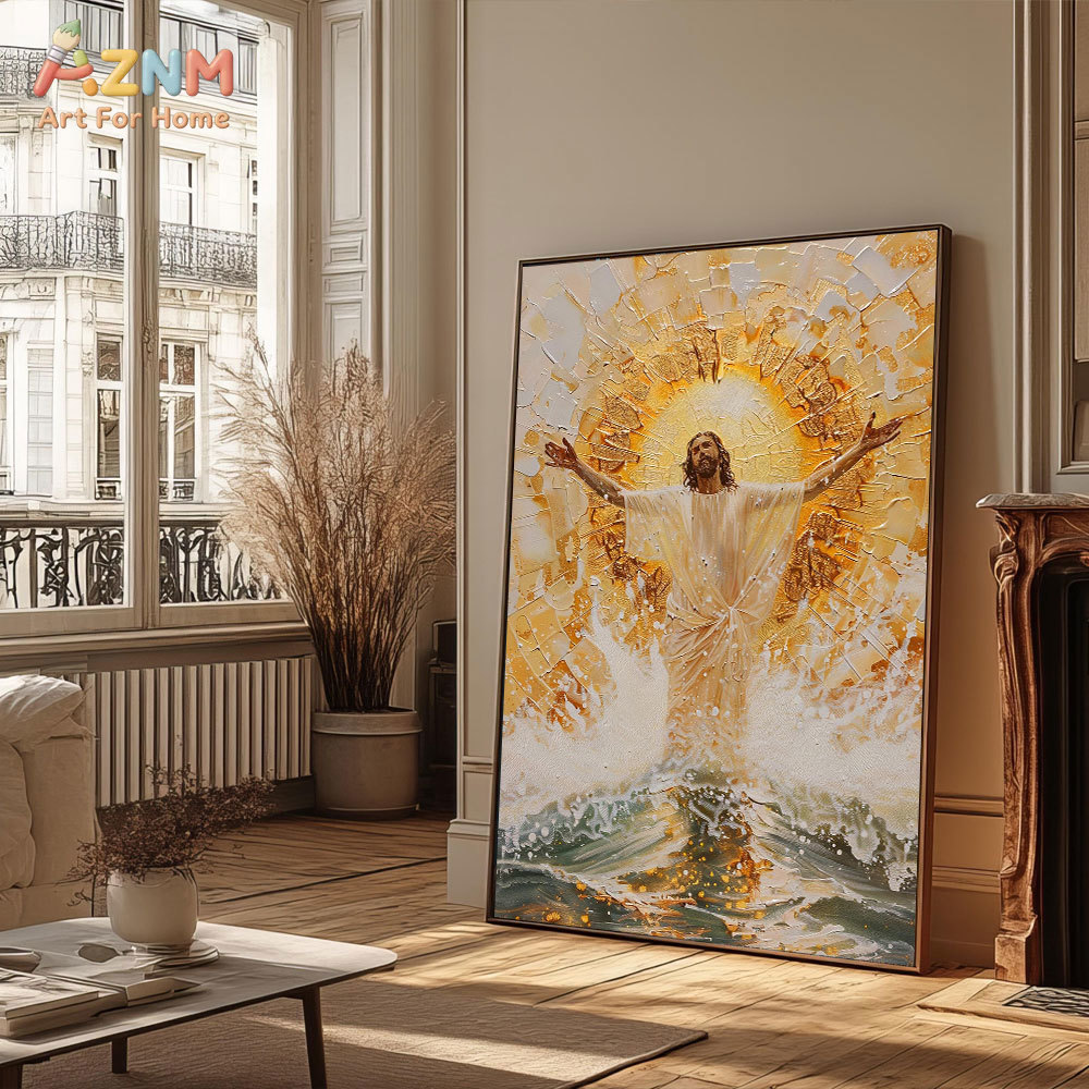 Stampa su Tela AZNM di Gesù Cr - Resin Art On Canvas recensione e prezzo